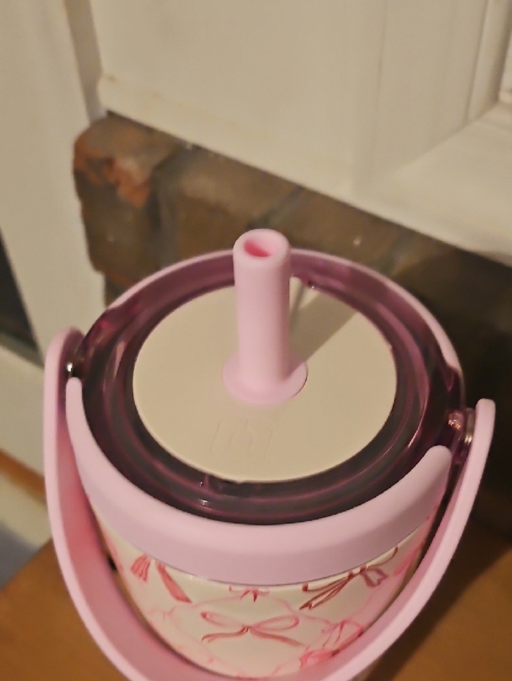Brumate Pink Bow Pattern 35 OZ resa Tumbler with Straw - Picture 3 of 7